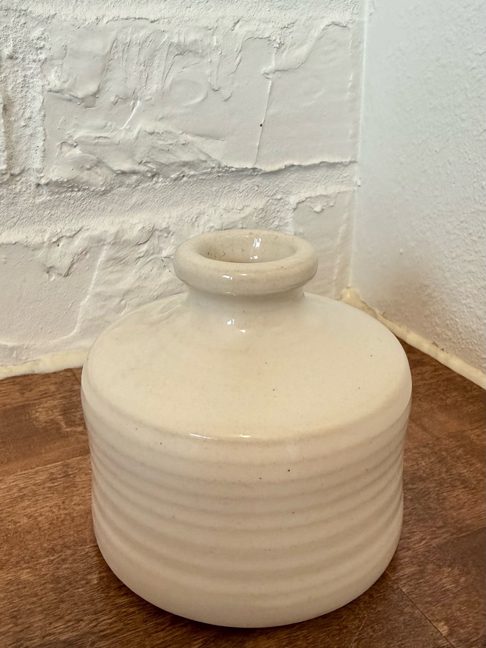 Hand-Thrown Sara Cream Ceramic Bud Vase Small Farmhouse Pottery